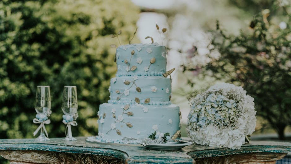 Beautiful tiered wedding cake
